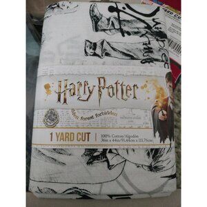 Harry Potter White and Black Print 100% Cotton Fabric One Yard 36in x 44in